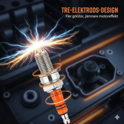D8TC Högpresterande Tändstift med Tre Elektroder – För Bättre Tändning och Acceleration