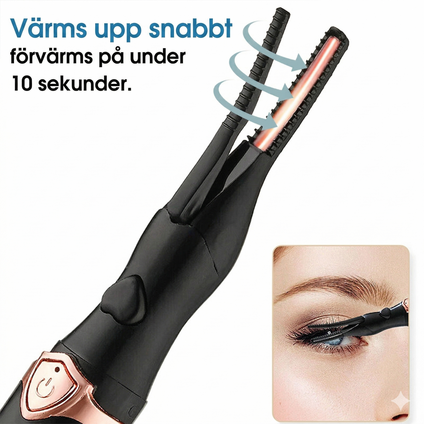 Uppladdningsbar Uppvärmd Ögonfransböjare – Snabb Uppvärmning för Perfekt Böj