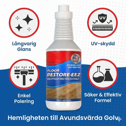 NordicShine™ Högblank Golvpolish & Renöring – Omedelbar Glans & Repskydd för Trä, Laminat och Parkett
