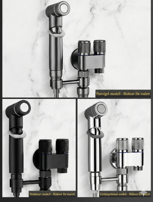 PureStream Nordic Bidédusch Set i Rostfritt Stål