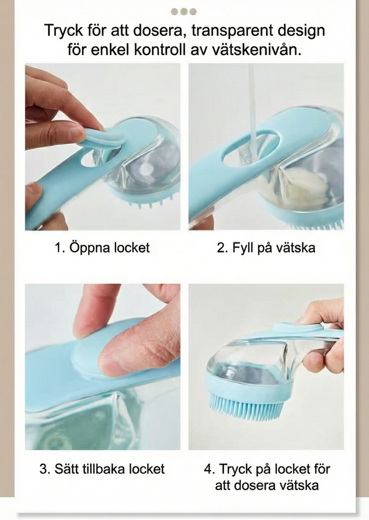 Badborste för Hund & Katt – Mjuk Silikonborste med Massage