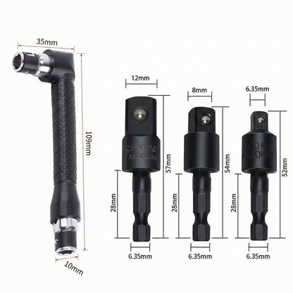 FlexiDrive 105° Vinkeladapter för Skruvdragare – Kompakt Vinkelväxel med Magnetisk Bitshållare