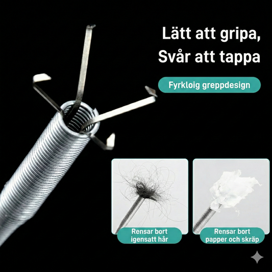 Gripklo för Avlopp (90cm/160cm) – Fjäderbelastat Verktyg för att rensa rör & plocka upp saker