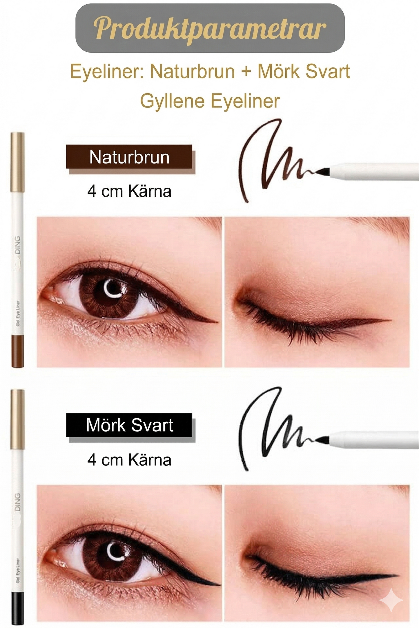 Snabbtorkande och Vattenfast Eyeliner – Svettresistent & Långvarig Köp 1 få 1 gratis
