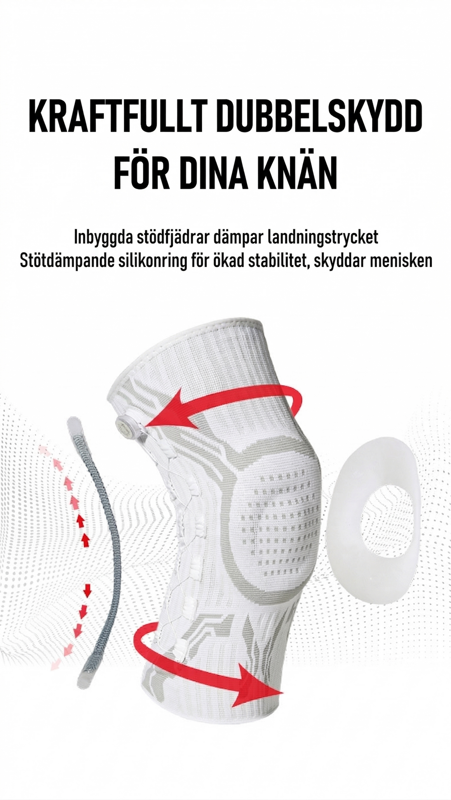 Elastiskt Knästöd med Kompression – Förebygger Skador och Lindrar Knäsmärta (Löpning, Padel, Gym)