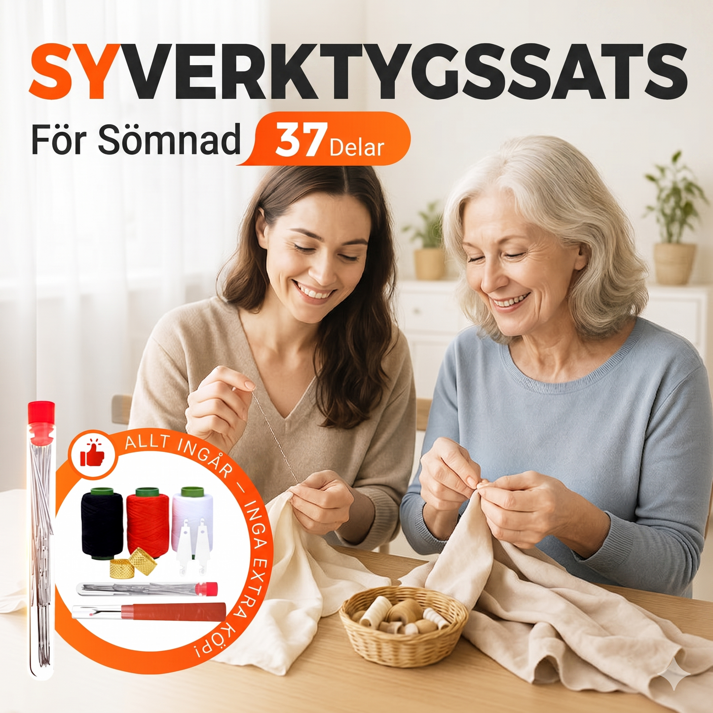 Komplett Sykit (37–86 delar) – Perfekt Present för Sömnad, Lagning & DIY
