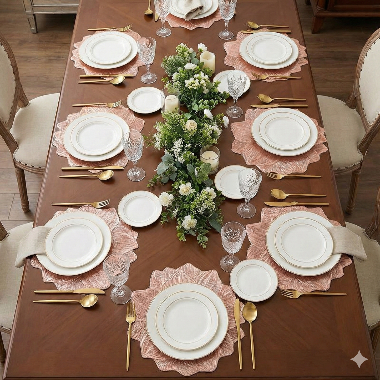 Avtorkningsbara Bordstabletter med Blommönster – Vattentäta & Oljeavvisande