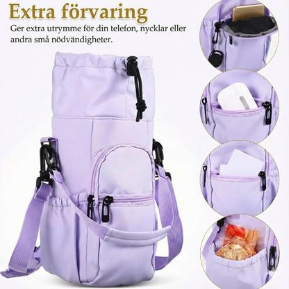 Väska för Vattenflaska & Mobil – Perfekt för Promenad & Vandring (Crossbody)