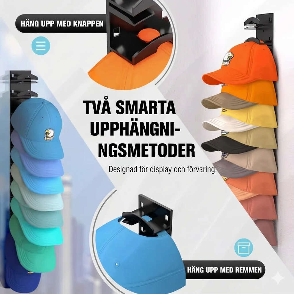 Väggmonterat Hattställ & Kepsorganisatör – Smart Förvaring för en Stilren Hall