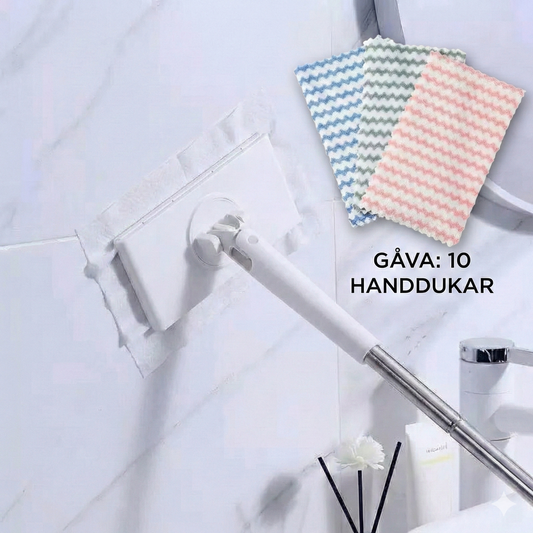 Golvmopp med Klämfäste – Våt & Torr Städning – Slipp blöta händer (Hands-free)