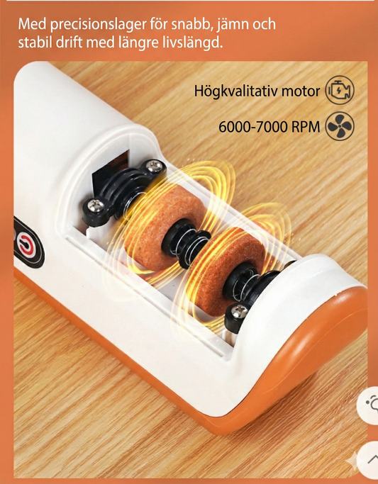 Elektrisk Knivslip (Uppladdningsbar) – Automatisk Slipmaskin för Köksknivar – Vassa knivar på sekunder