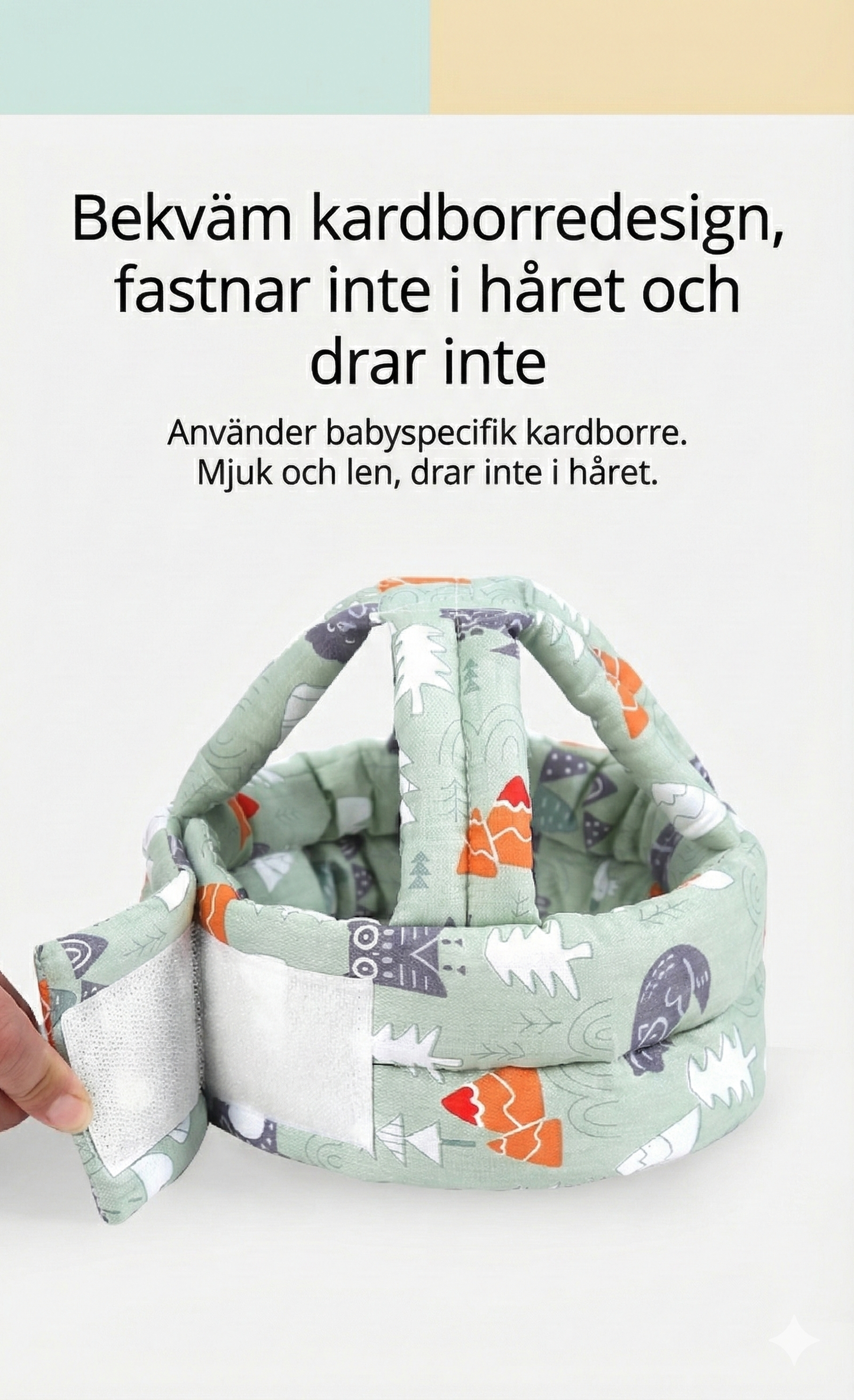 Justerbar Lära-gå-hjälm i Bomull – 360° Skydd för 0-3 år