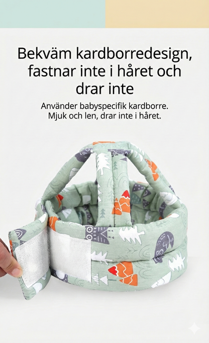 Justerbar Lära-gå-hjälm i Bomull – 360° Skydd för 0-3 år