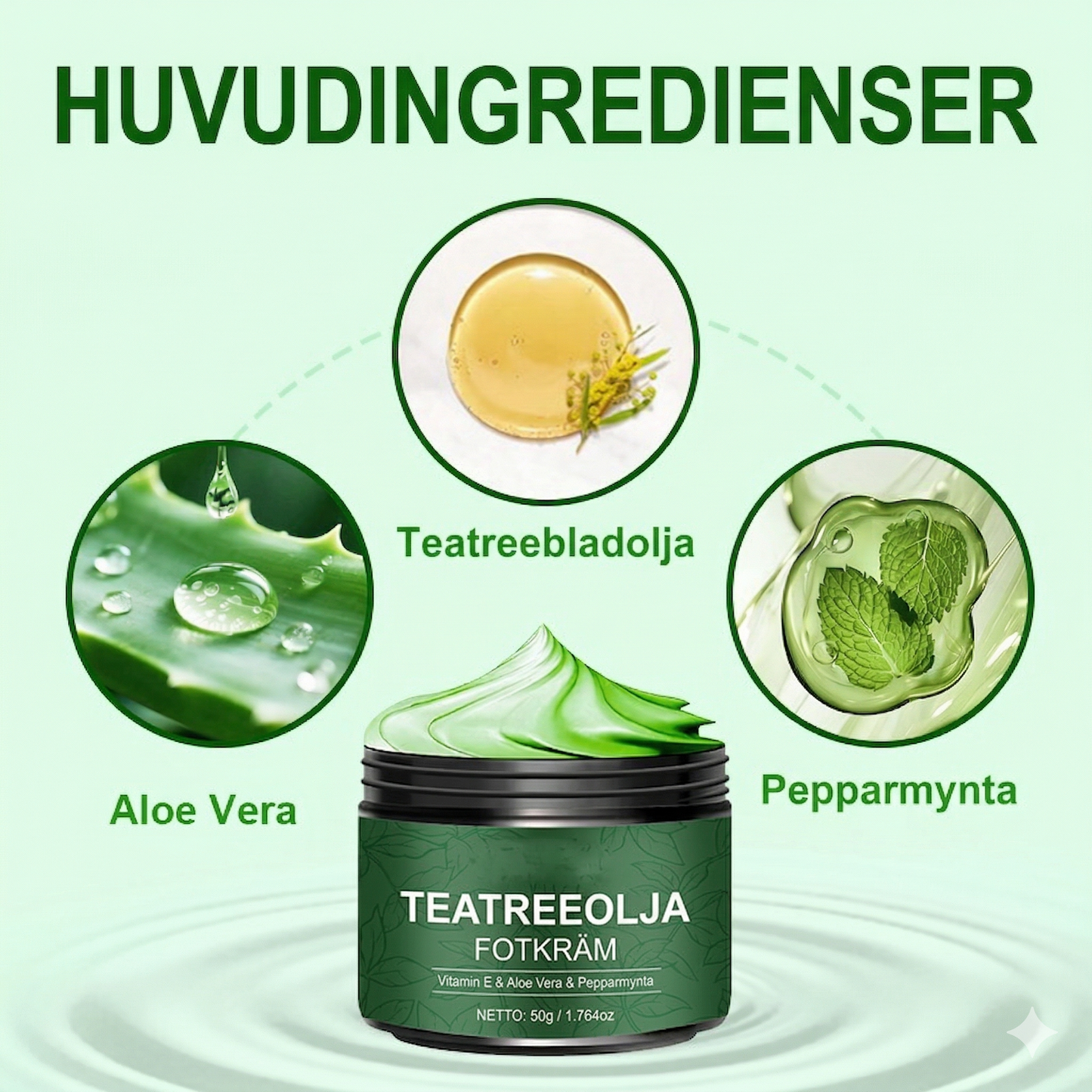 Lugnande Fotkräm med Aloe Vera & Tea Tree-olja – Djupåterfuktande för Torra Fötter