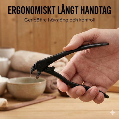 Ergonomisk Nagelklippare med Långt Handtag & Uppsamlare – Vinklat Huvud för Tjocka Tånaglar