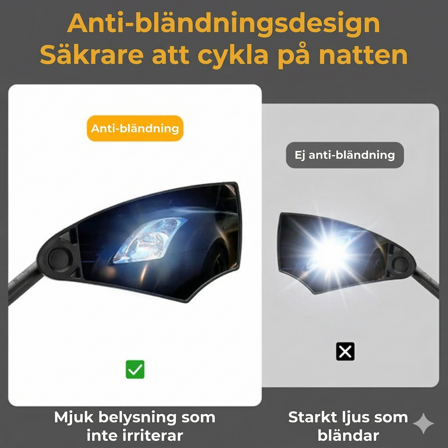 360° Justerbar Backspegel för Cykelstyre – Vidvinkelspegel för Säker Cykling
