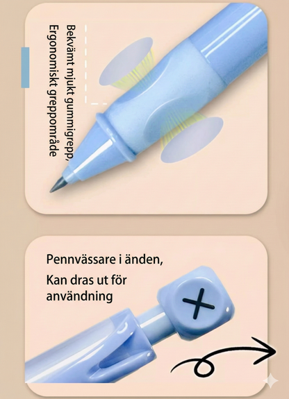 Ergonomisk Evighetspenna för Barn – Korrigerar Skrivgrepp & Behöver ej vässas