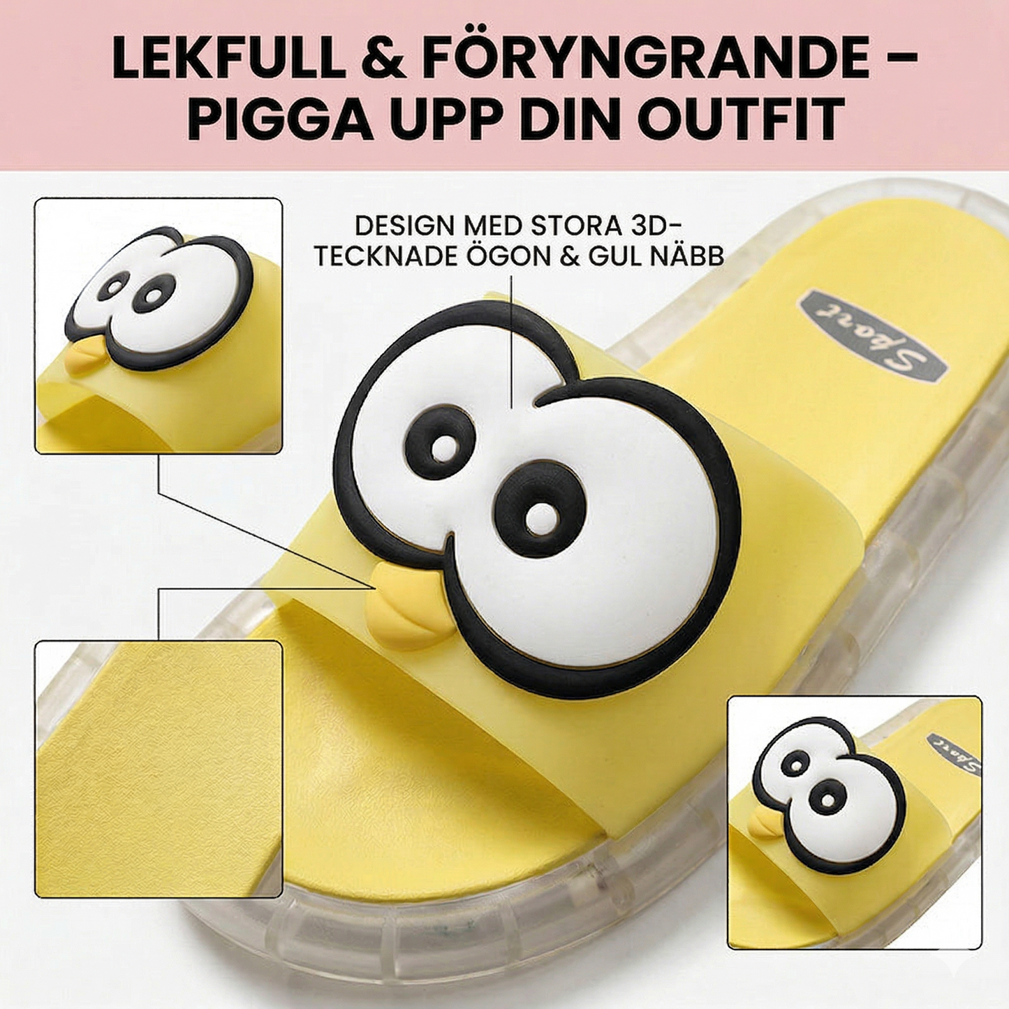 Söta Tofflor med Tecknade Figurer och LED-ljus – Halkfria Barnskor