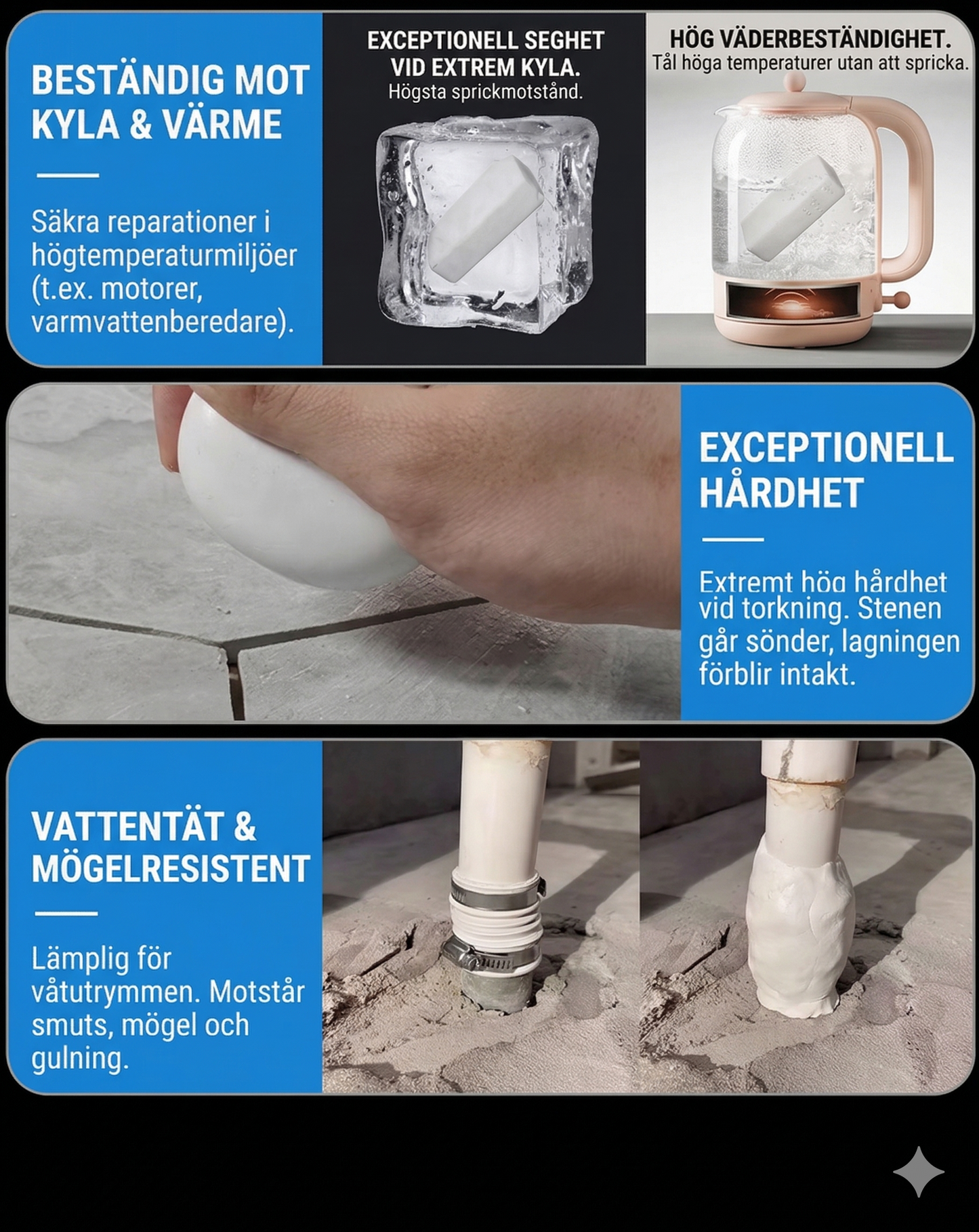 Formbart Reparationskitt – Urstark Epoxilera för Lagning och Formning