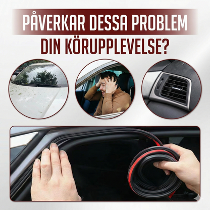 Universal Tätningslist för Bil (Självhäftande) – Ljudisolering & Dammskydd av Gummi (EPDM) – Minskar Vindbrus