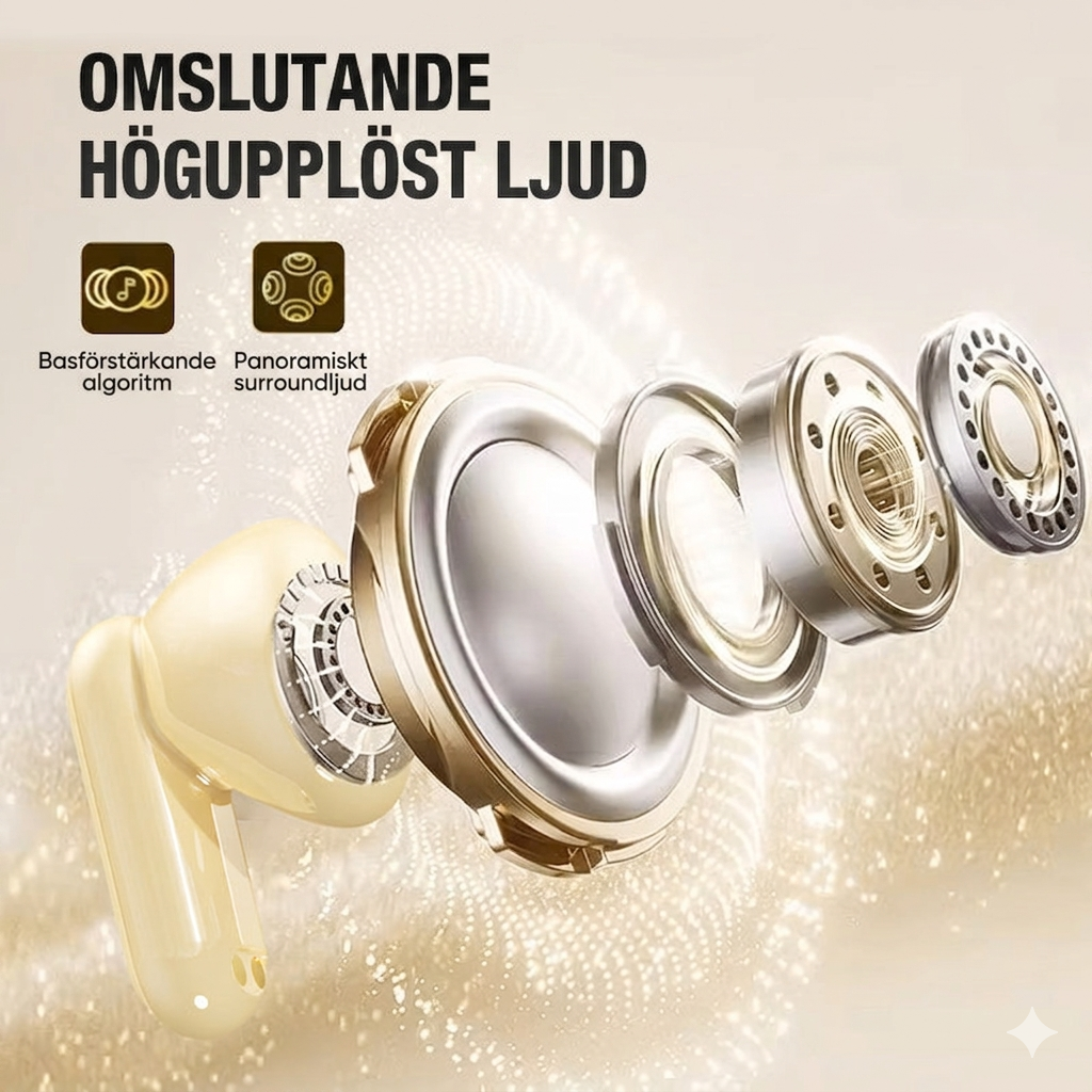 DuoLyss Share – Dubbla TWS-hörlurar med Smart LED-fodral