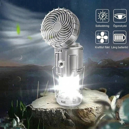 Bärbar LED-Campinglampa med Fläkt
