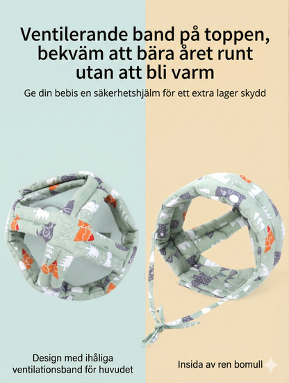 Justerbar Lära-gå-hjälm i Bomull – 360° Skydd för 0-3 år