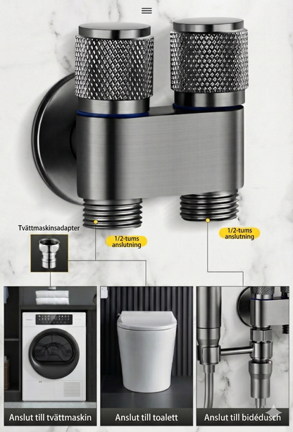 PureStream Nordic Bidédusch Set i Rostfritt Stål