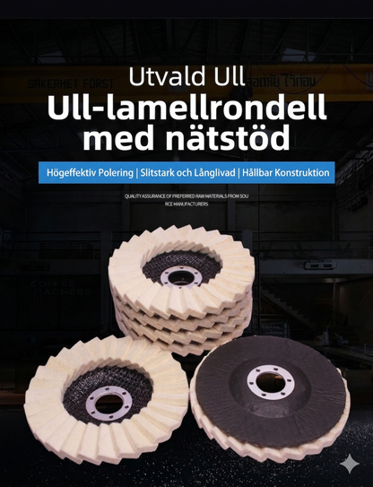 Lamellrondell i Ullfilt för Polering – Premium Polerskiva för Vinkelslip