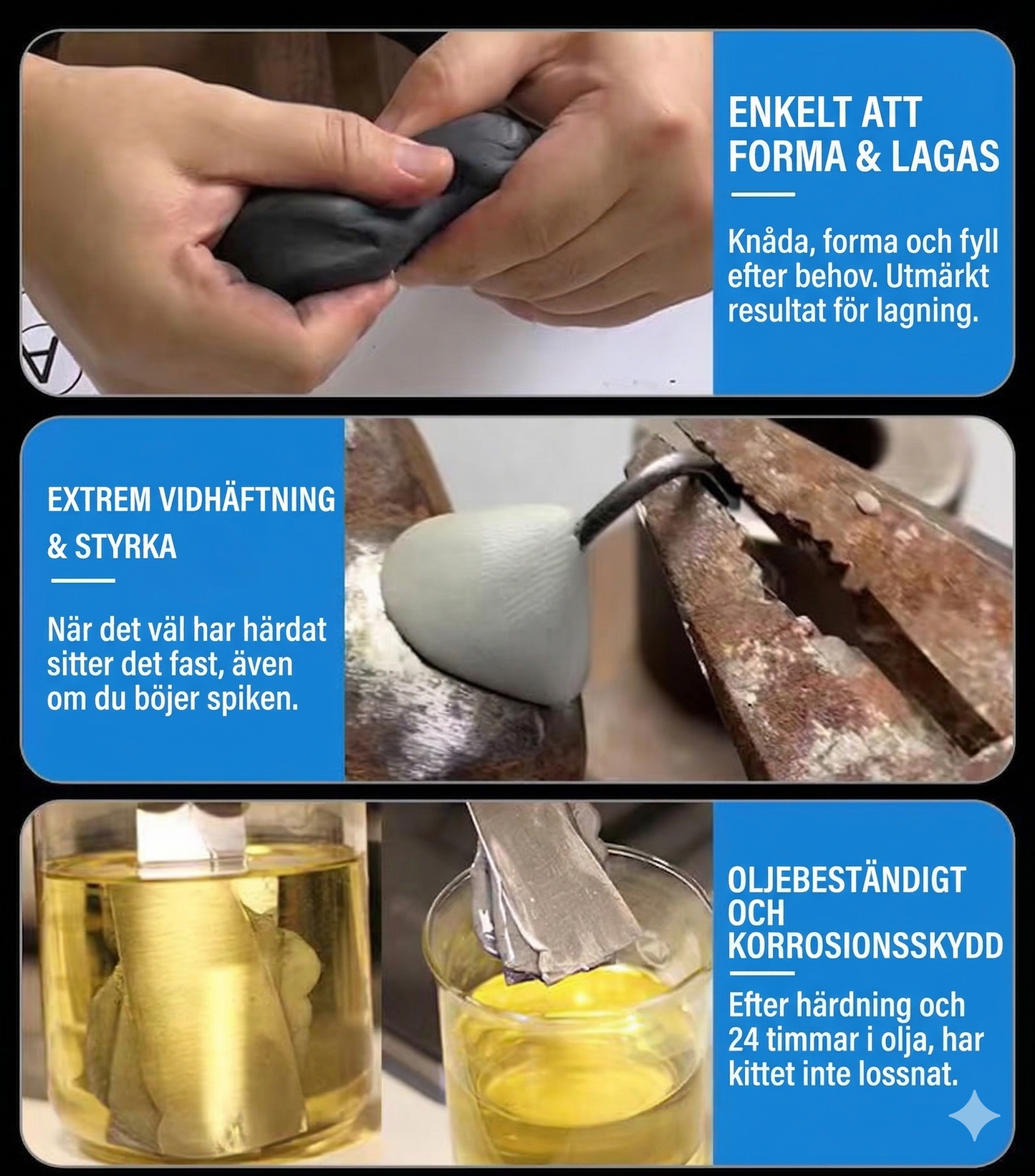 Formbart Reparationskitt – Urstark Epoxilera för Lagning och Formning