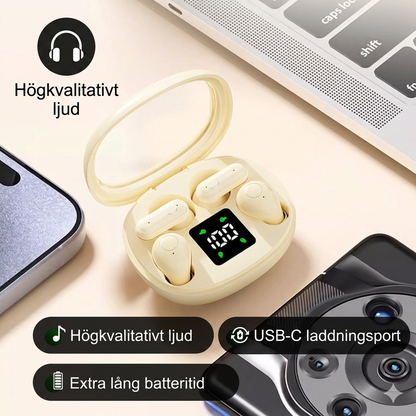 DuoLyss Share – Dubbla TWS-hörlurar med Smart LED-fodral