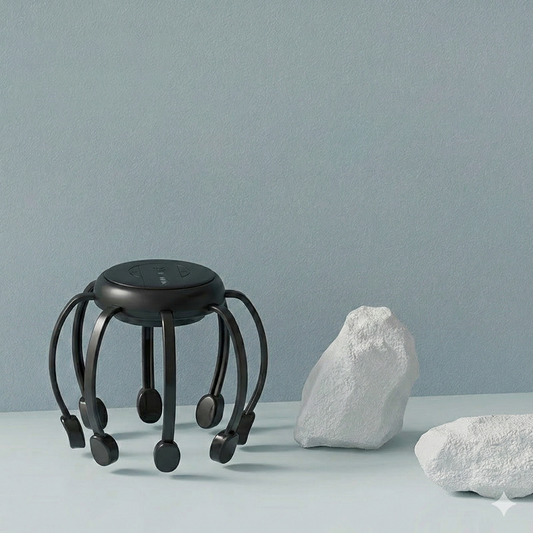 Elektrisk Huvudmassageapparat (Bläckfisk) – Trådlös Hårbottenmassage med Flera Vibrationslägen för Stresslindring & Avslappning (USB-laddning)