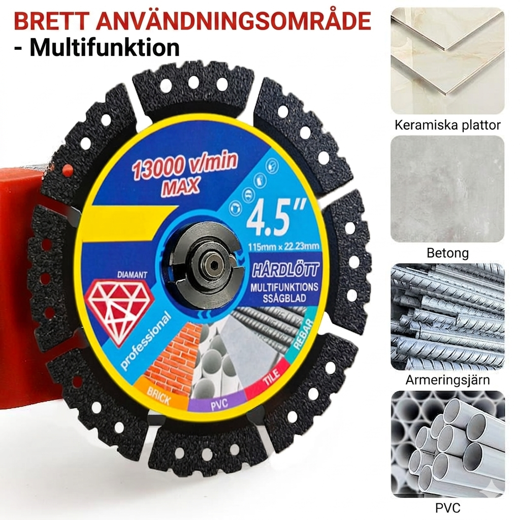 115 mm (4,5") Diamantklinga för Multimaterial – Kompromisslös och Extremt Hållbar Köp 1 – Få 2 på köpet!