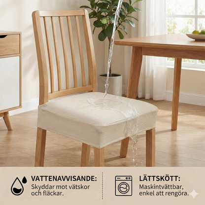 Vattentätt Stolsöverdrag i Jacquard – Halkfritt & Lättskött Sitsöverdrag för Matstolar-2-pack