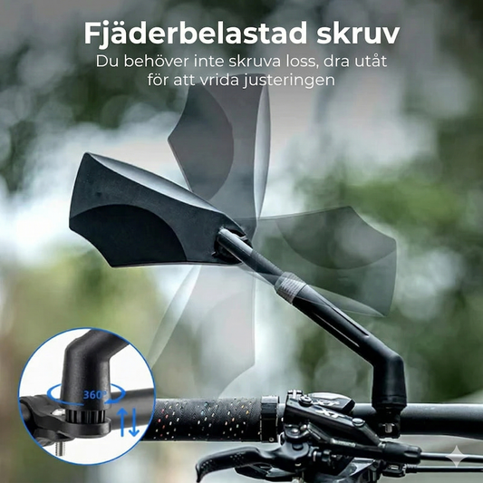 360° Justerbar Backspegel för Cykelstyre – Vidvinkelspegel för Säker Cykling