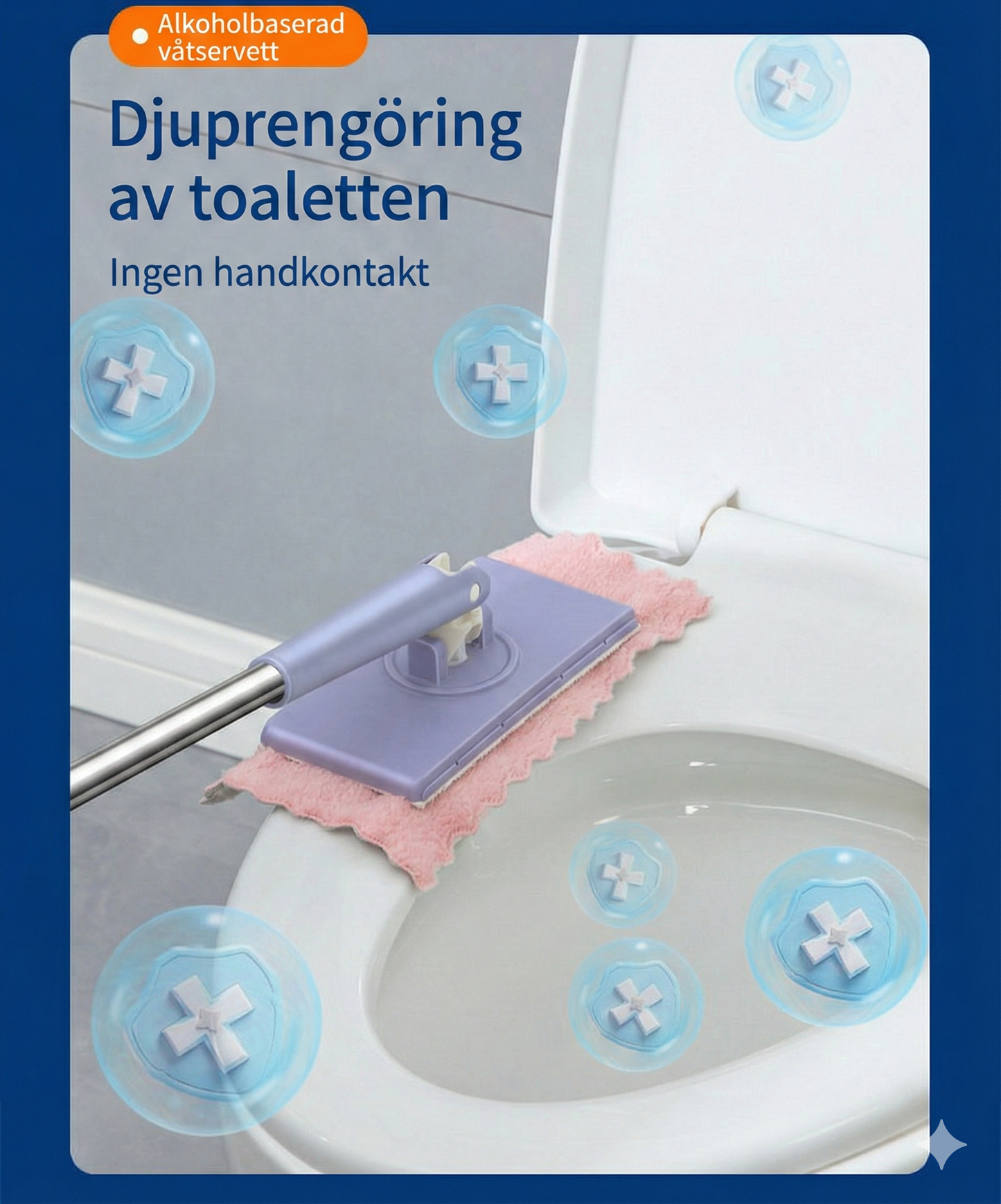 Golvmopp med Klämfäste – Våt & Torr Städning – Slipp blöta händer (Hands-free)