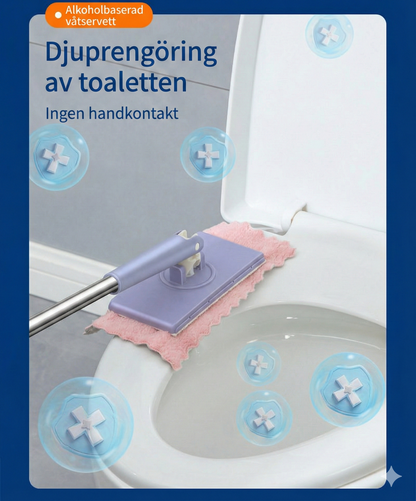 Golvmopp med Klämfäste – Våt & Torr Städning – Slipp blöta händer (Hands-free)