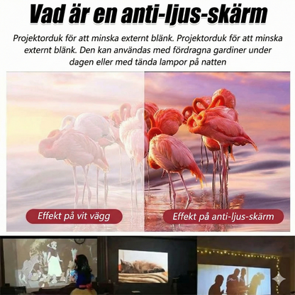 Portabel Projektorduk 4K (Anti-Light) – Vikbar & Ljustät Filmduk för Hemmabio