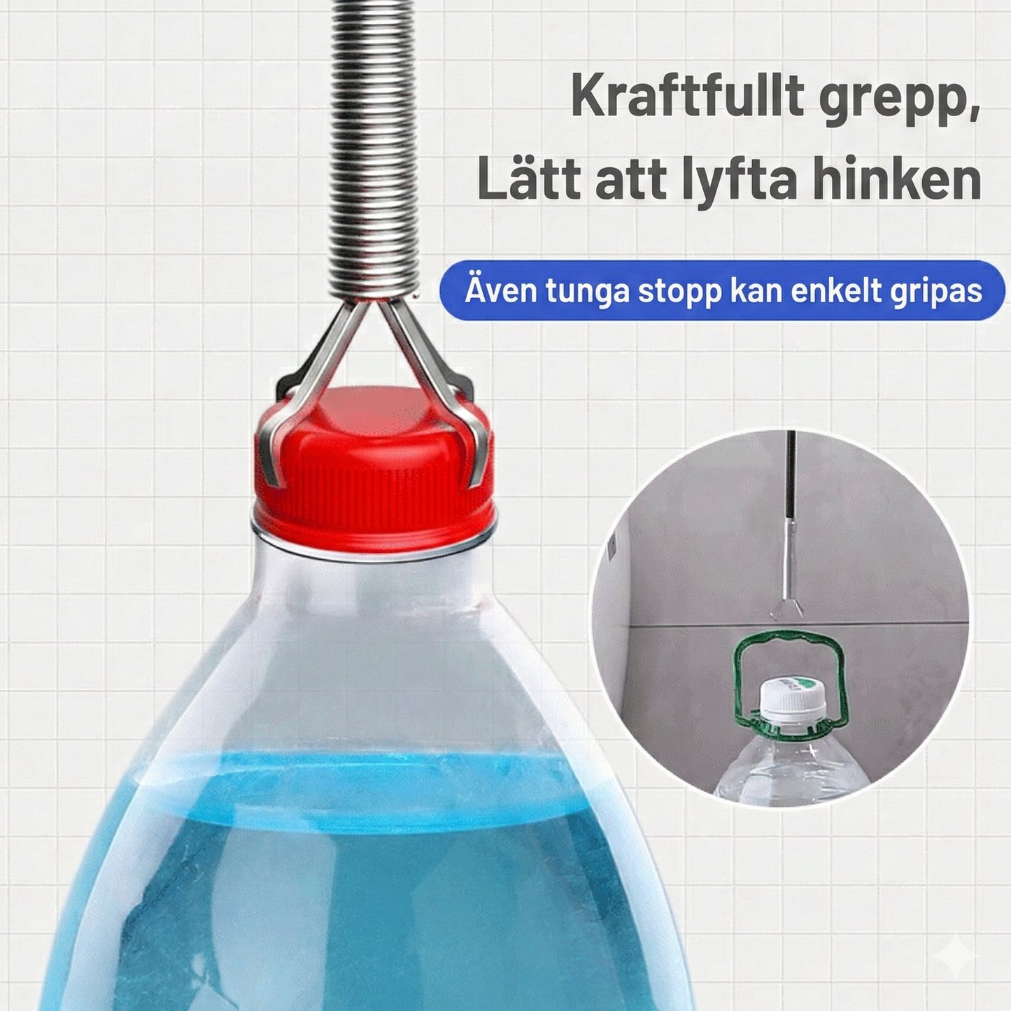 Gripklo för Avlopp (90cm/160cm) – Fjäderbelastat Verktyg för att rensa rör & plocka upp saker