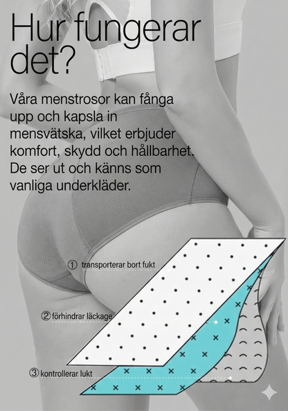 Inkontinenstrosor med Hög Midja (Heltäckande) – Läckagesäker Maxi-Trosa med Magstöd(2-Pack)