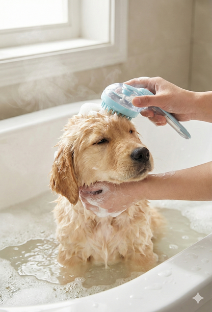 Badborste för Hund & Katt – Mjuk Silikonborste med Massage