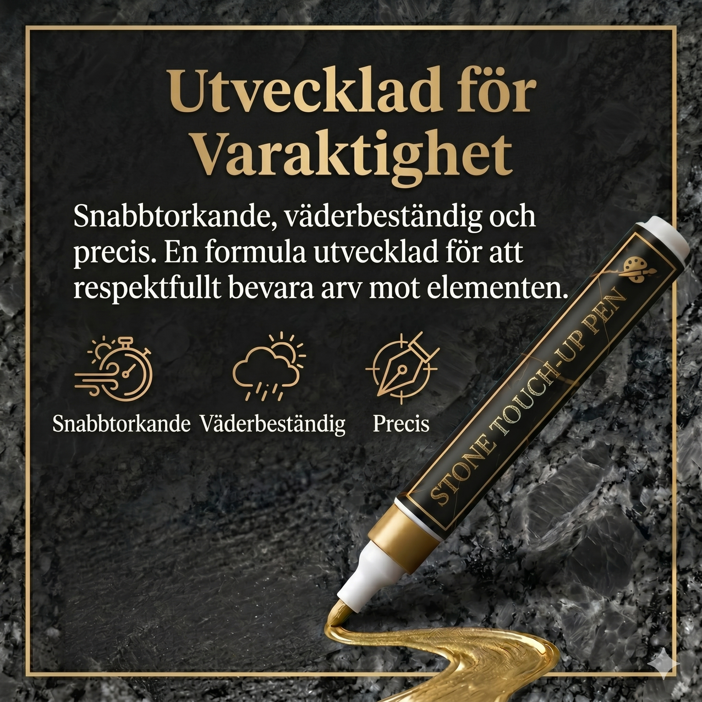 Professionell Färgpenna för Gravstenar – Återställ Blekta Inskriptioner & Text (Köp 1, Få 1 GRATIS! 🎁)