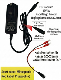 Universell Strömadapter 12V 1A