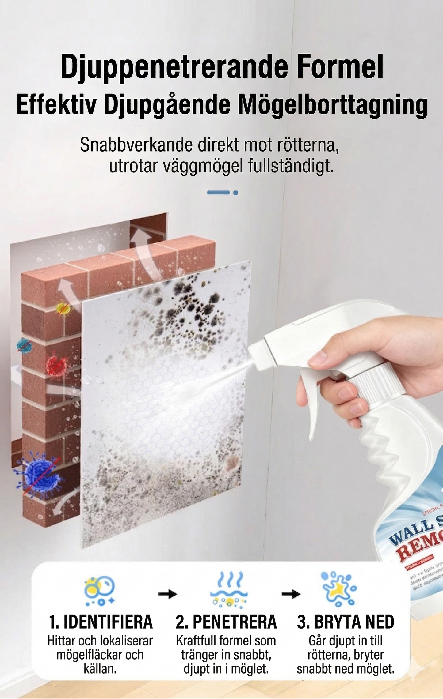 Kraftfull Mögelborttagning Spray – Effektivt Rengöringsmedel mot Mögel och Svamp