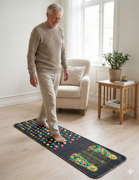 ZenWalk Fotmassagematta med Zonterapi-stenar