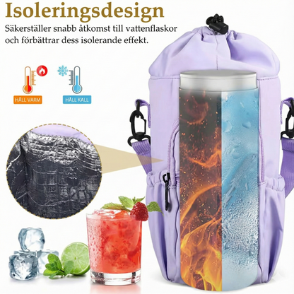 Väska för Vattenflaska & Mobil – Perfekt för Promenad & Vandring (Crossbody)