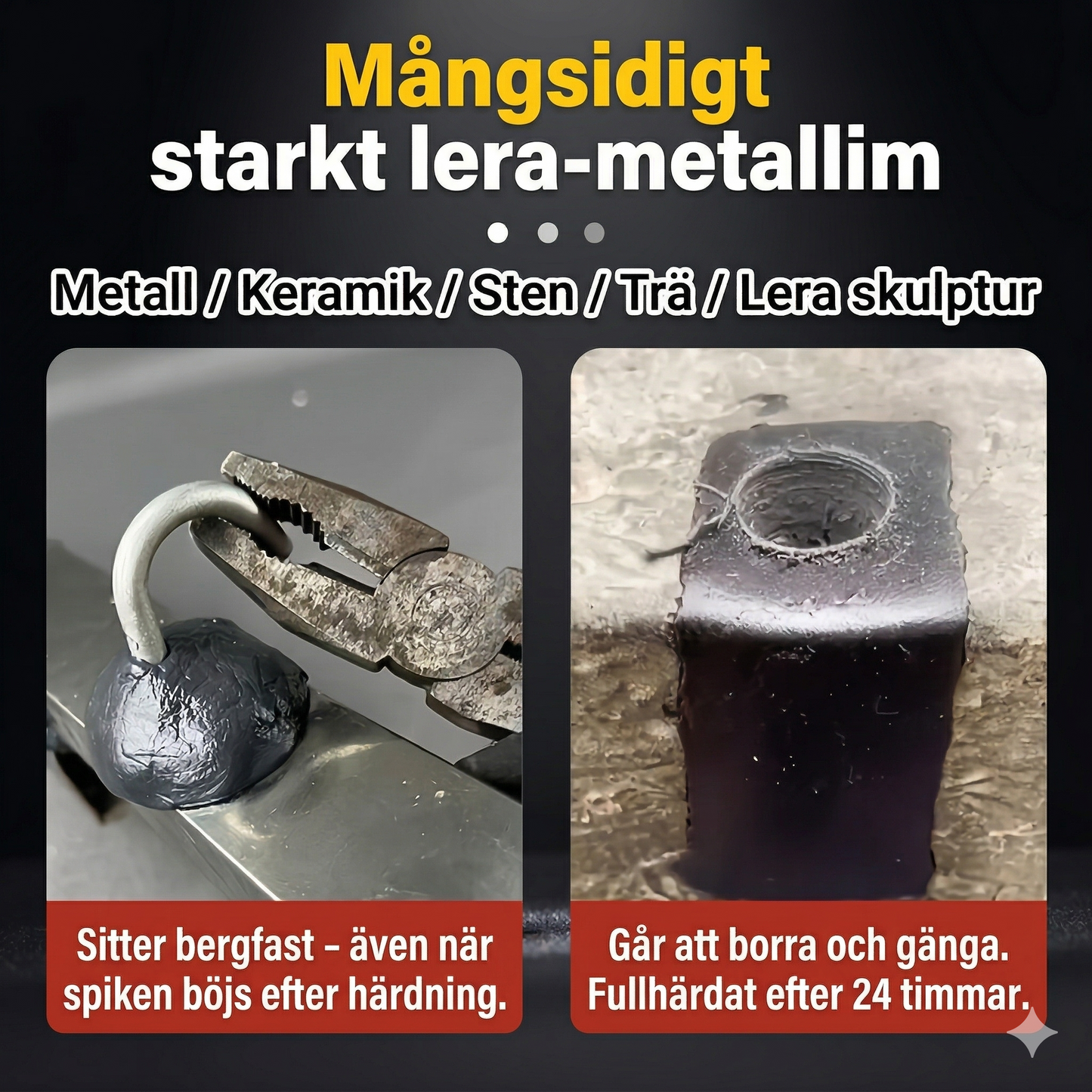 Formbart Reparationskitt – Urstark Epoxilera för Lagning och Formning