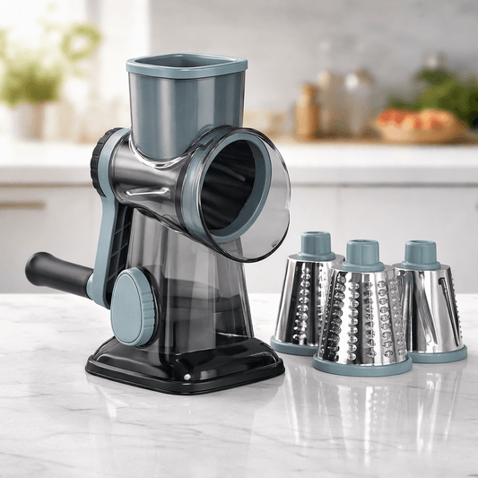 3-i-1 Roterande Rivjärn – Skivare och Strimlare för Grönsaker & Ost