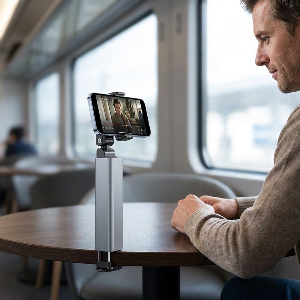 Vikbar och Justerbar Resemobilhållare – Kompakt Design