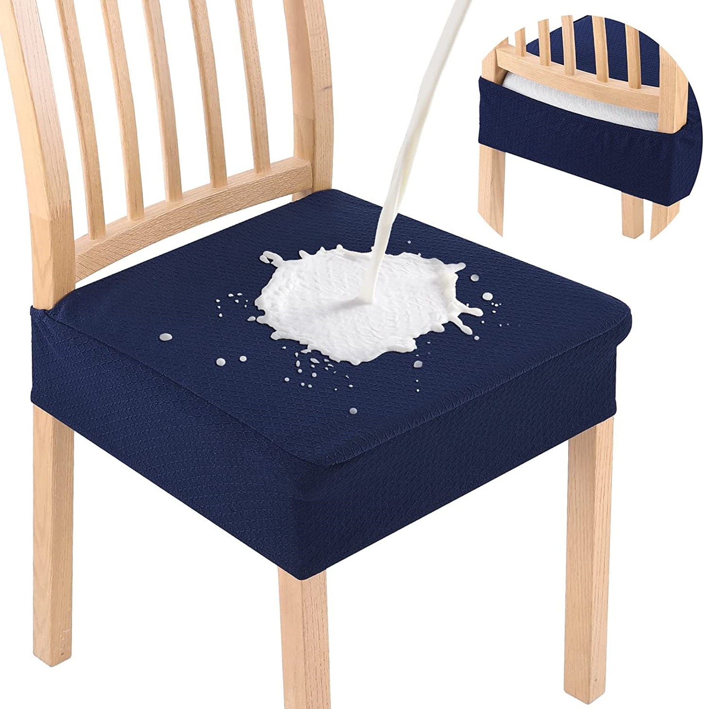 Vattentätt Stolsöverdrag i Jacquard – Halkfritt & Lättskött Sitsöverdrag för Matstolar-2-pack